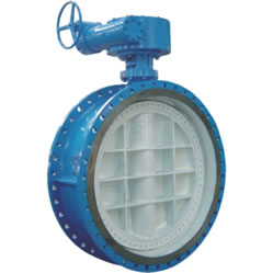 Flanged double eccentric soft seal butterfly valve
